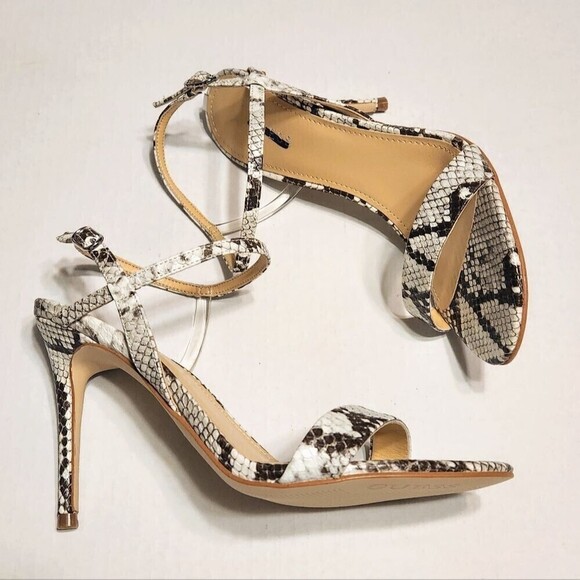 Guess Kabelle Faux Python Ankle Strap Stiletto Heels Black Gray 6.5 - Picture 2 of 10